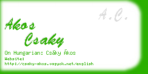akos csaky business card